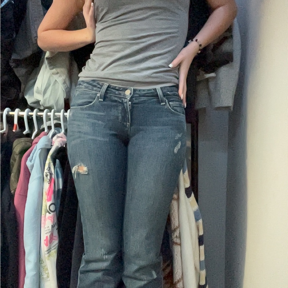 PAIGE Dark Blue Flare Jeans